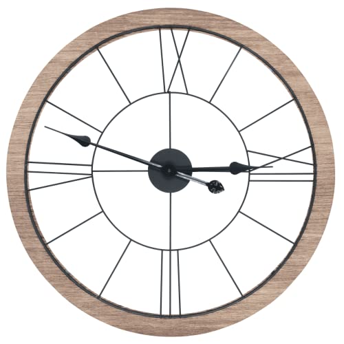 Ceanothe City 35118 horloge murale 60 cm noir bois silencieuse