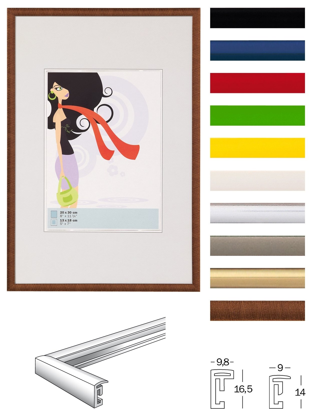 walther design New Lifestyle KV030I cadre photo jaune 20x30 cm