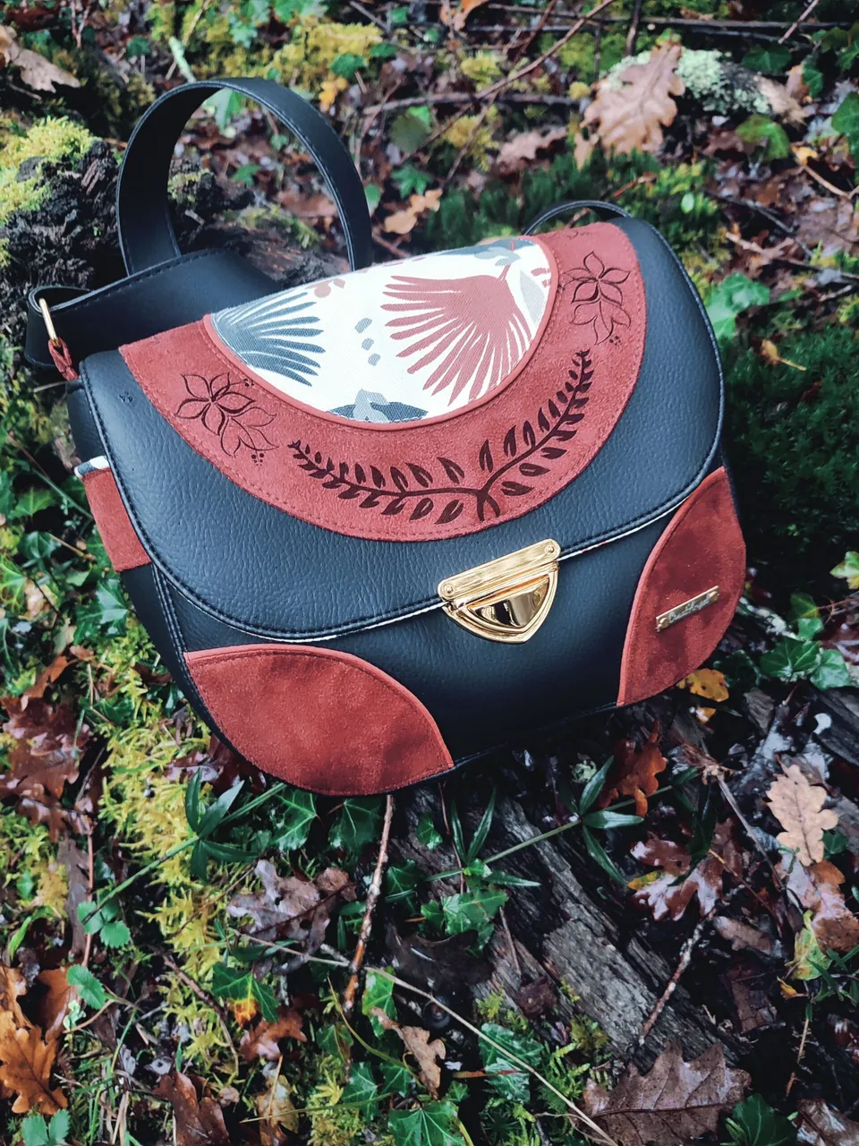 Creat’Angel sac Katia XL simili orange bandoulière