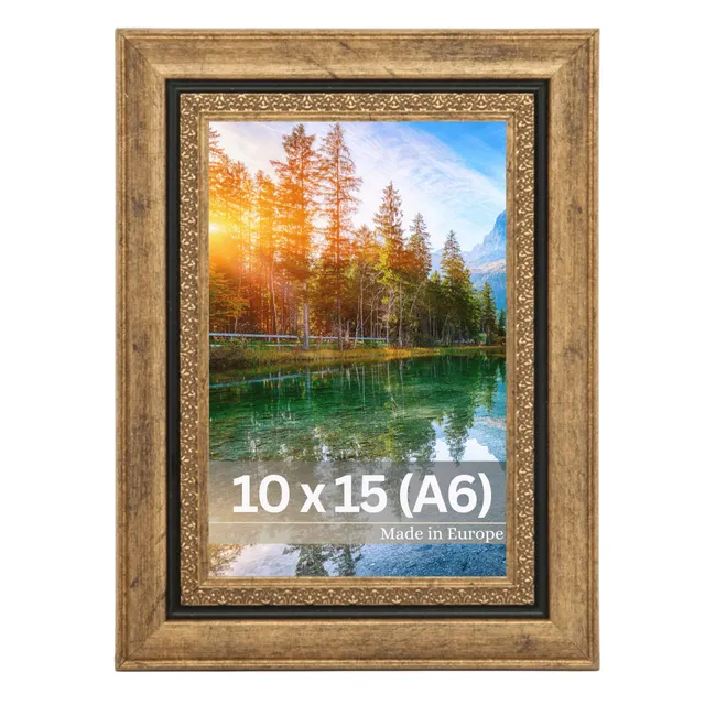 Victor Boho cadre photo or 10x15 cm effet bois