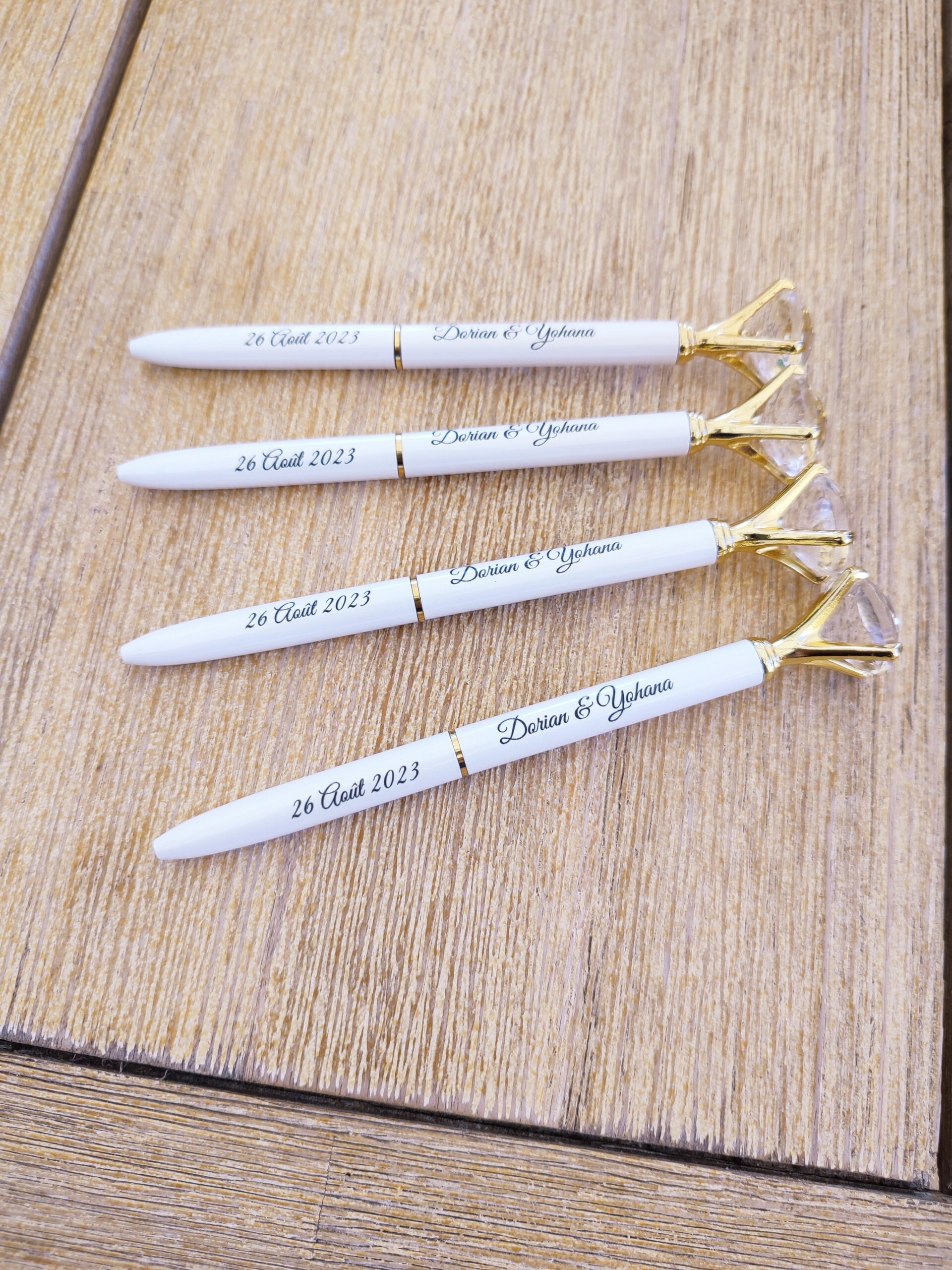 Creat'Angel Stylo Diamant Or Rosé Personnalisé Cristal