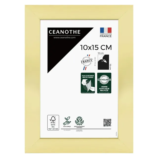 Ceanothe Precious cadre photo doré 10x15 cm incassable