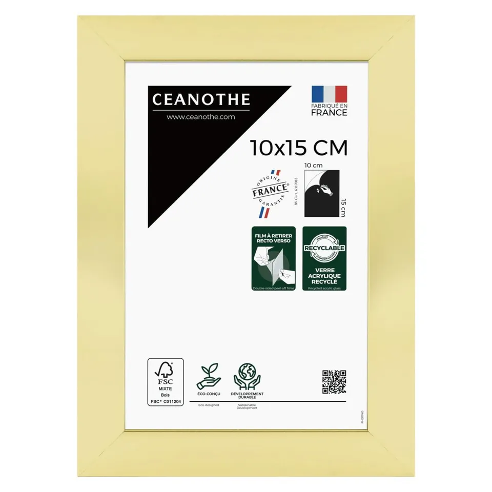 Ceanothe Precious cadre photo doré 10x15 cm incassable