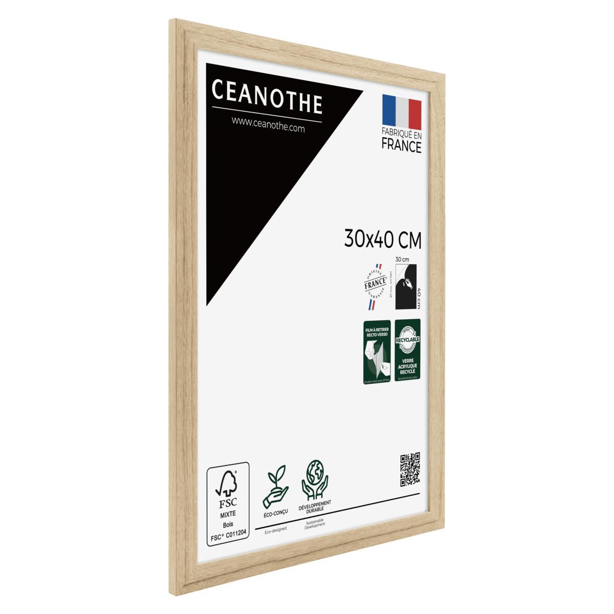 Ceanothe Tara cadre photo chêne 30x40 cm brut
