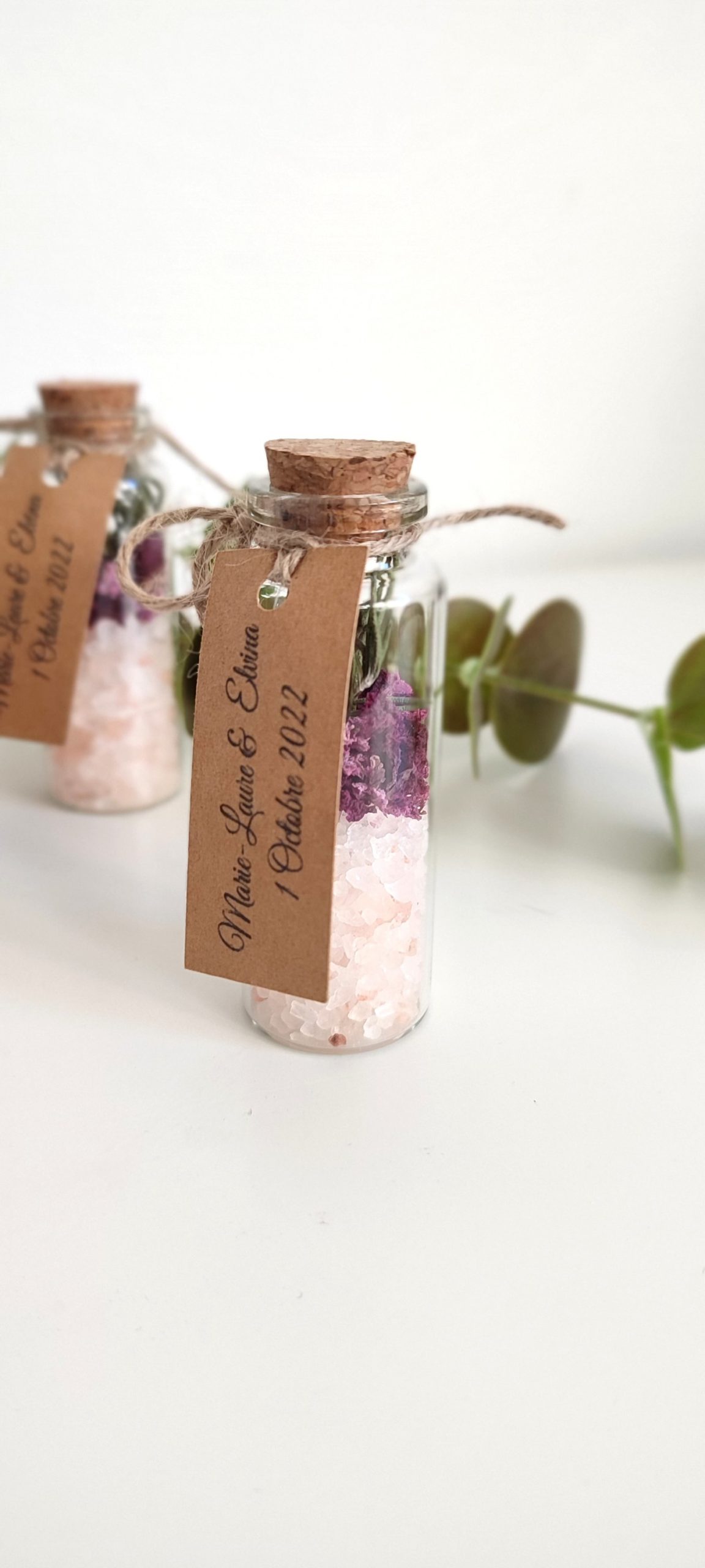 Creat’Angel Fiole Verre convives mariage 30 ml jute