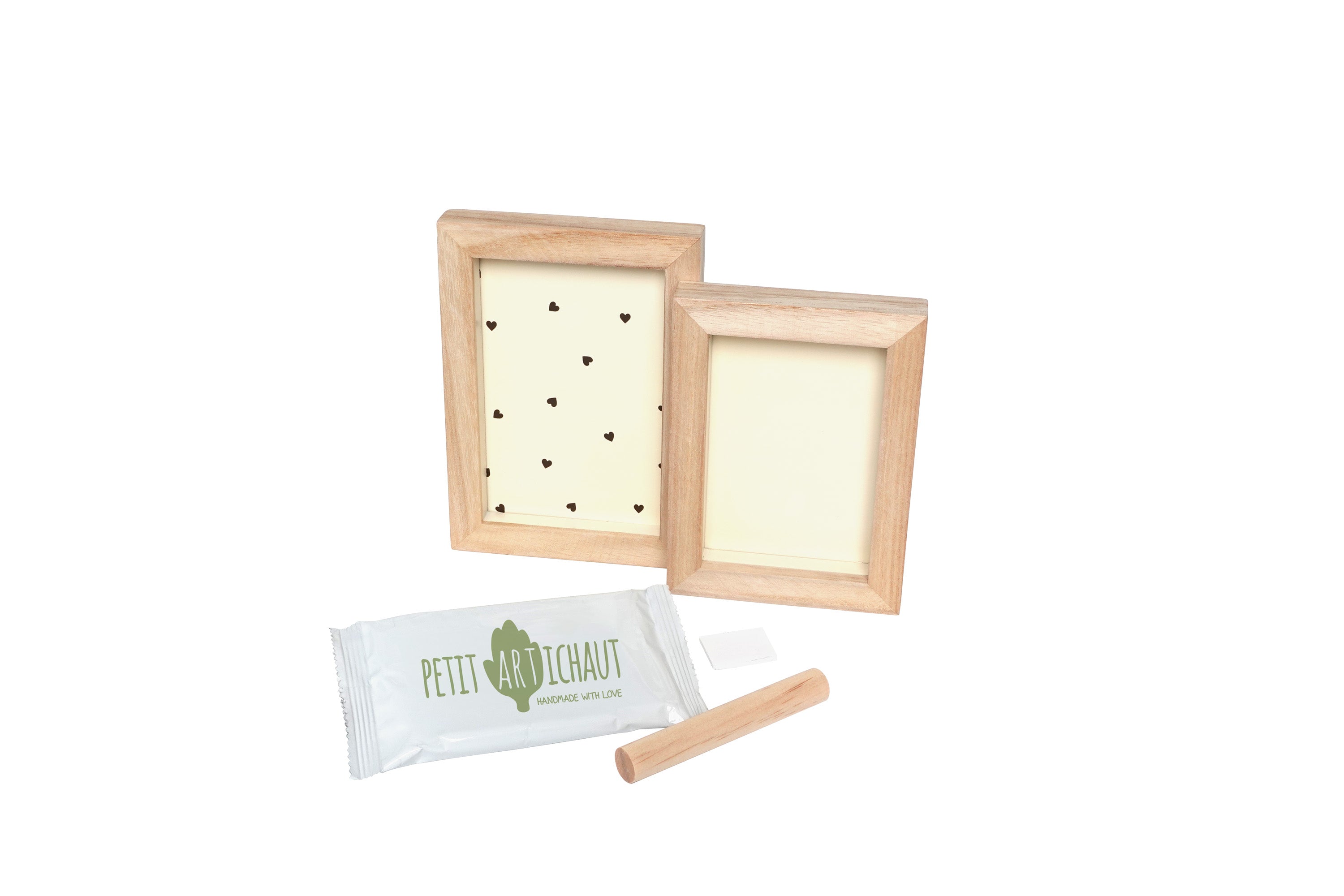 Petit Artichaut Duo Frame Pretty Hearts cadre photo beige