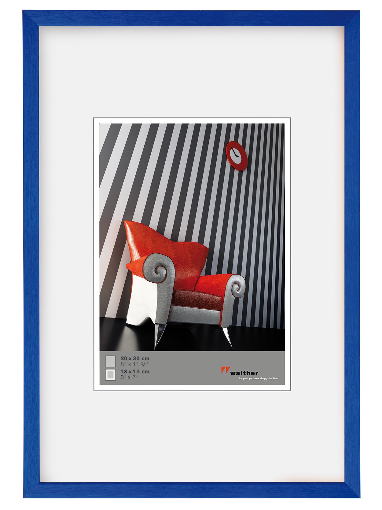 walther design Chair AJ040B cadre photo noir 30 x 40 cm aluminium