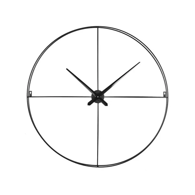 Ceanothe Filaire horloge murale noire 80 cm métal