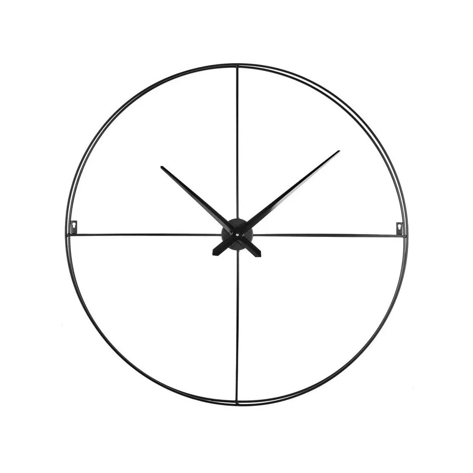 Ceanothe Filaire horloge murale noire 80 cm métal