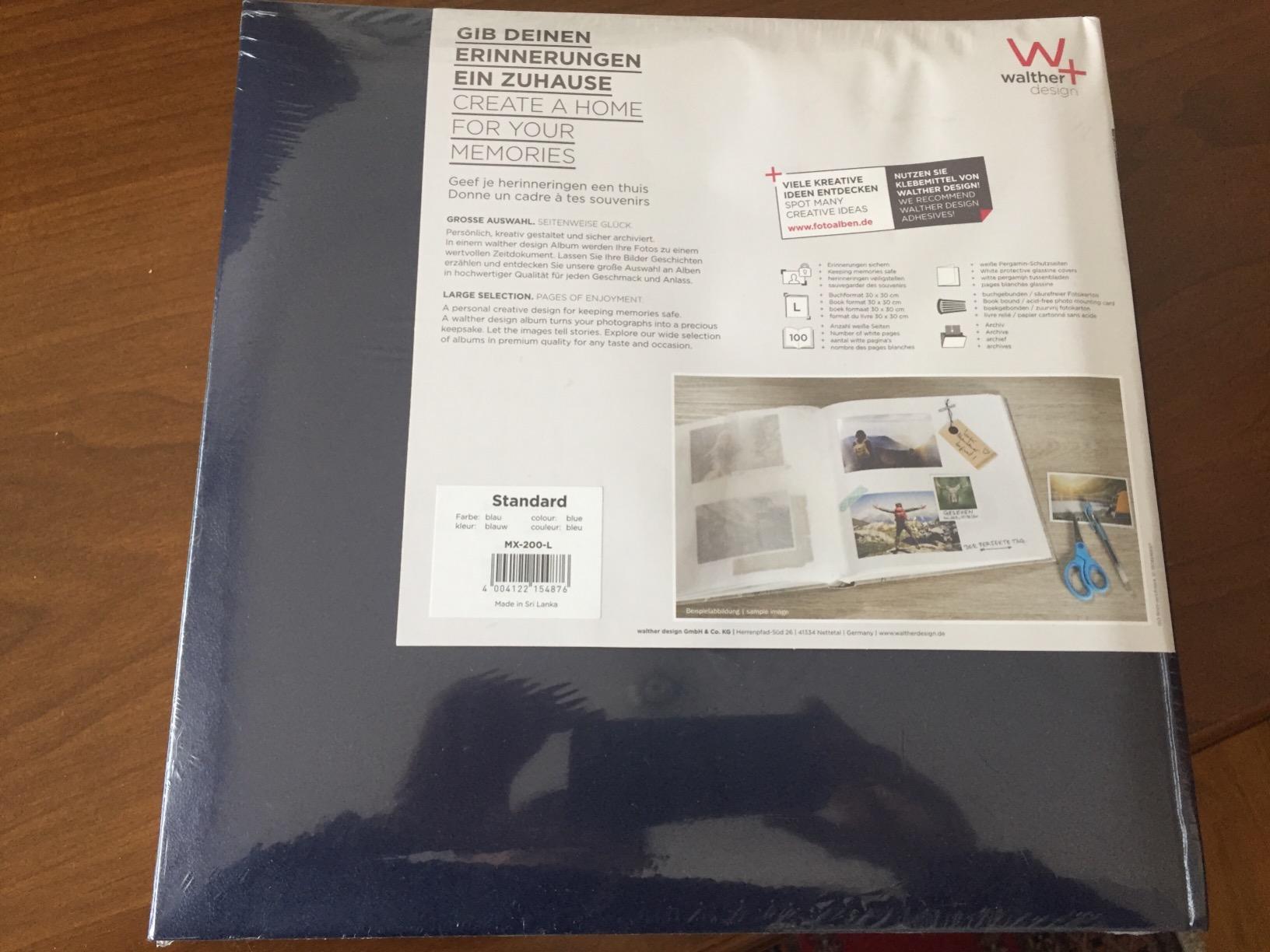 walther design Standard MX-200-L album photo bleu 30 x 30 cm cuir