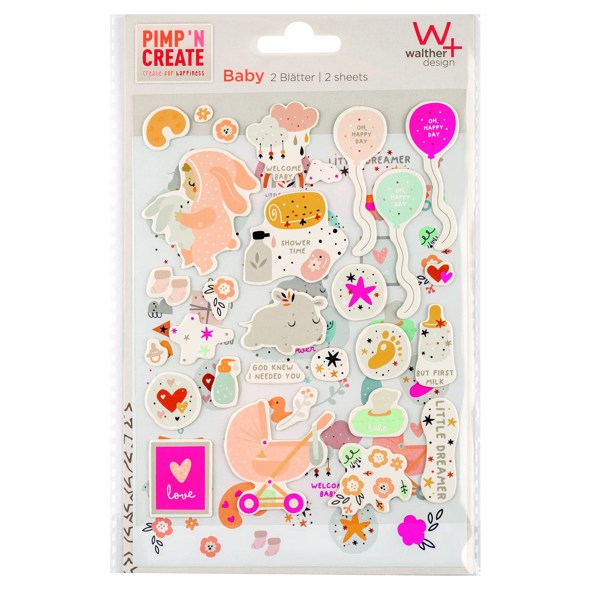 walther design DailyPimp Create ST7000 stickers bébé quotidien 2 feuilles