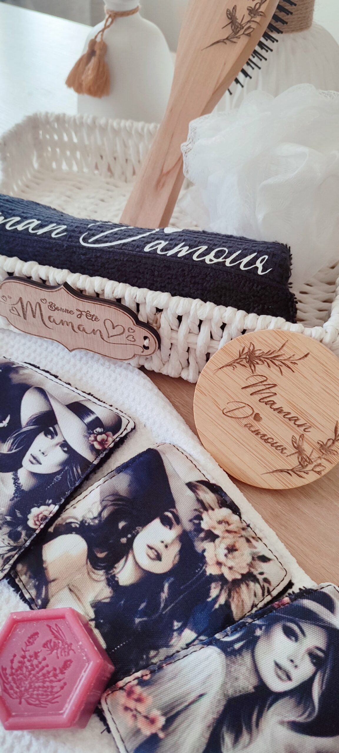 Creat’Angel Corbeille Soins Beauté coffret noir et blanc