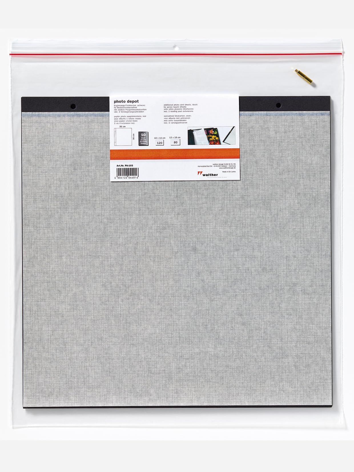 walther design PA-102 feuilles album photo 10 blanches