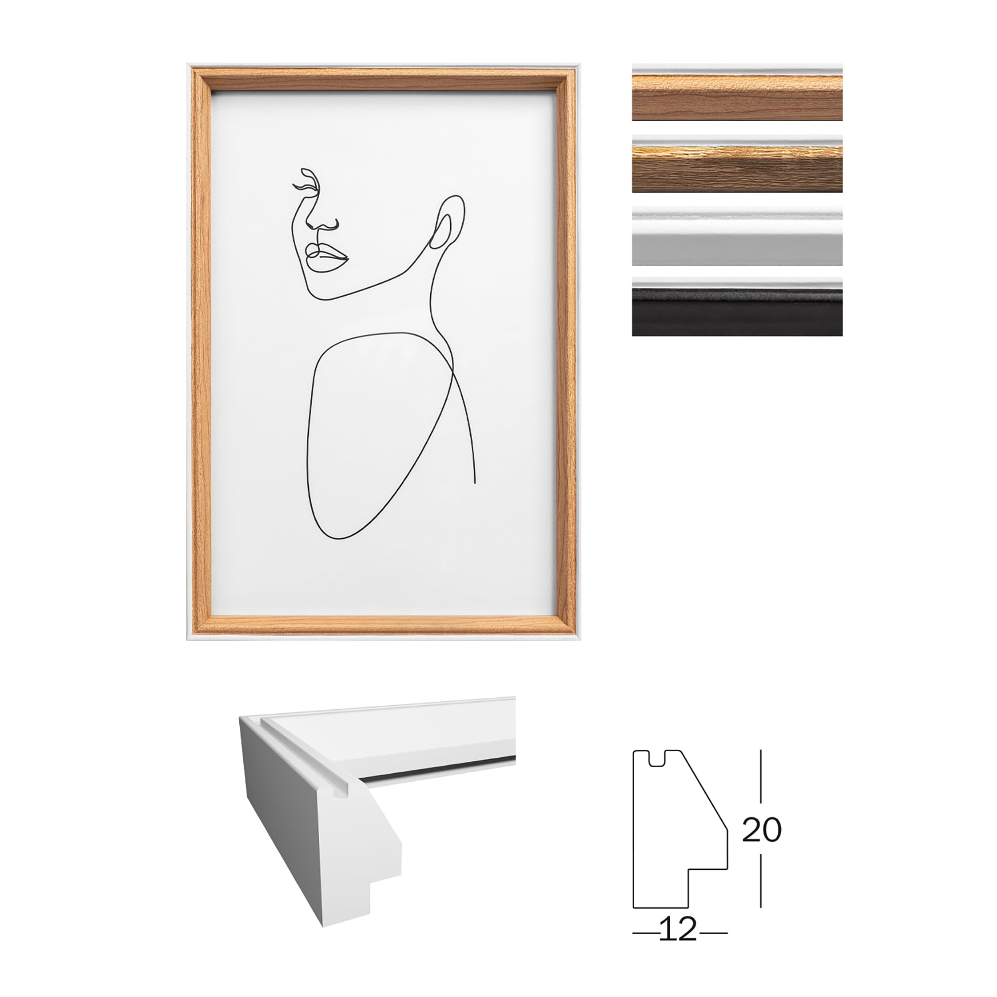 walther design Silhouette NW040P cadre photo 30x40 cm hêtre