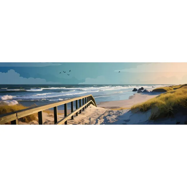 Ceanothe douce plage tableau sur toile 30x97 cm mat