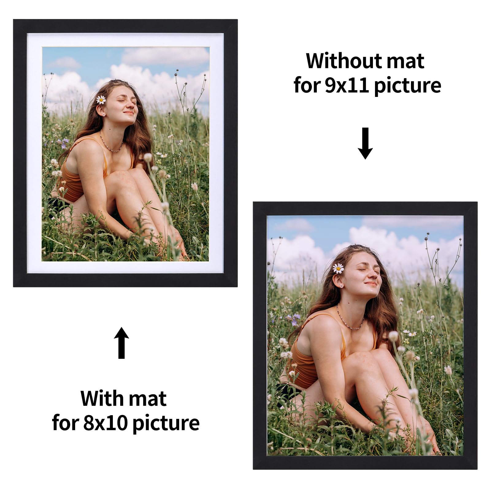 EYMPEU lot 15 cadres photo 22,9x27,9 cm noir passe-partout