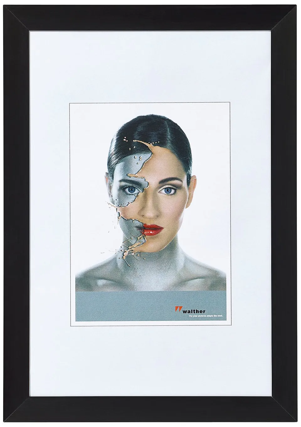 walther design Spacy cadre alu 30x45 cm noir mat brossé