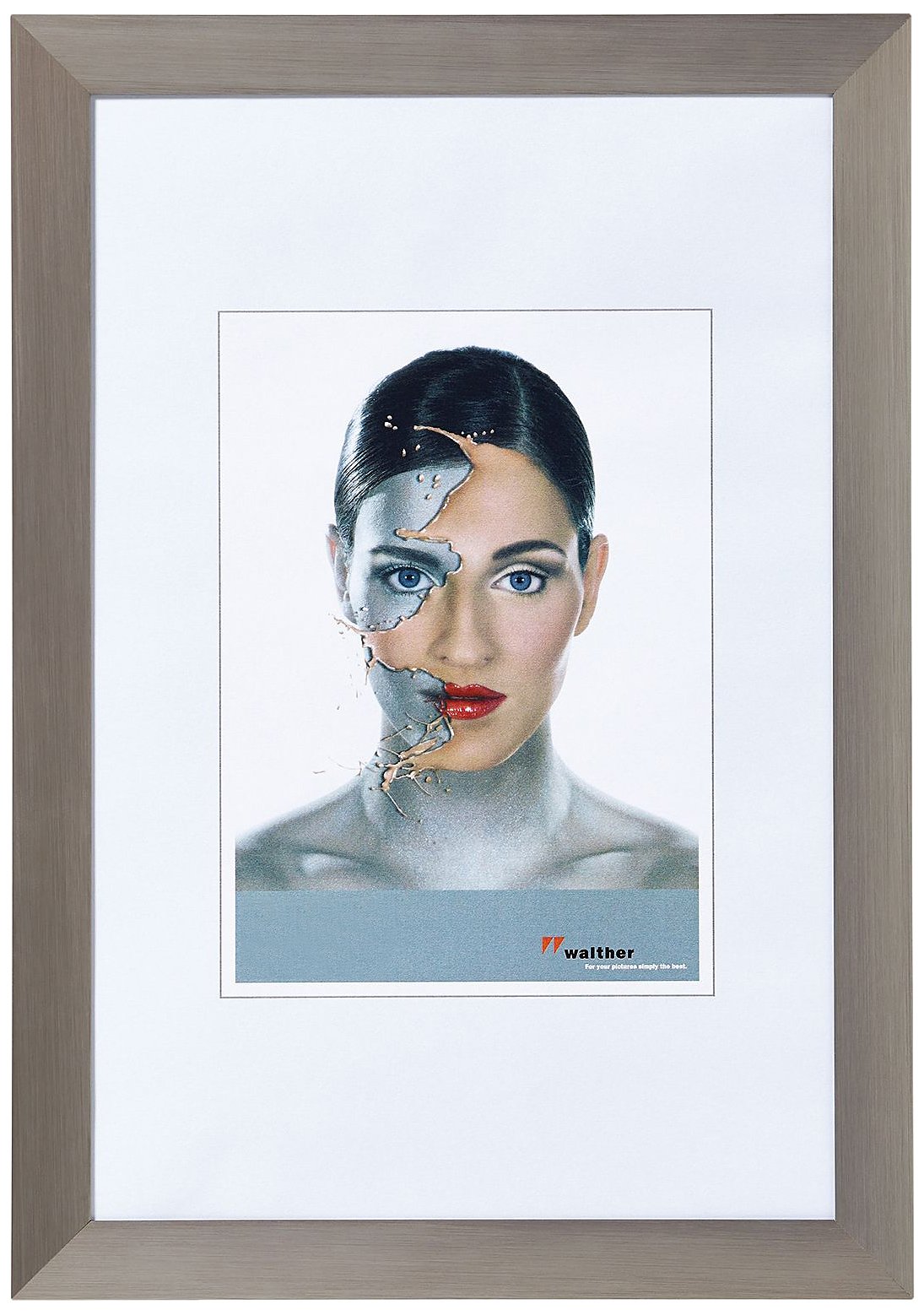 walther design Spacy cadre alu 30x45 cm noir mat brossé