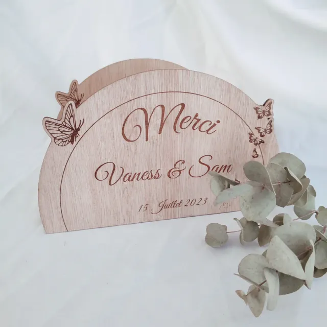 Creat’Angel Urne bois hêtre mariage 31x20x16 cm gravée