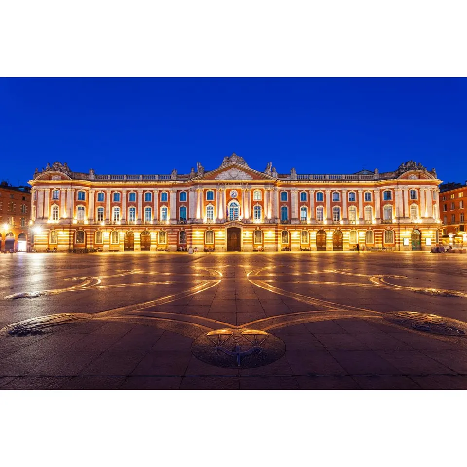 Ceanothe toile capitole Toulouse nuit 30x45 cm art régions