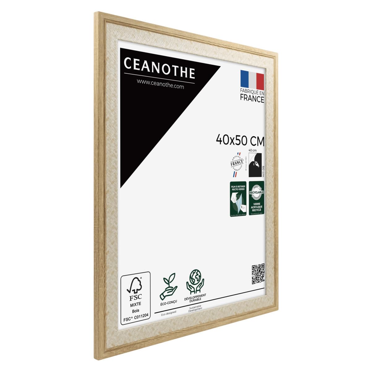 Ceanothe Palma cadre photo cannage brut 40x50 cm