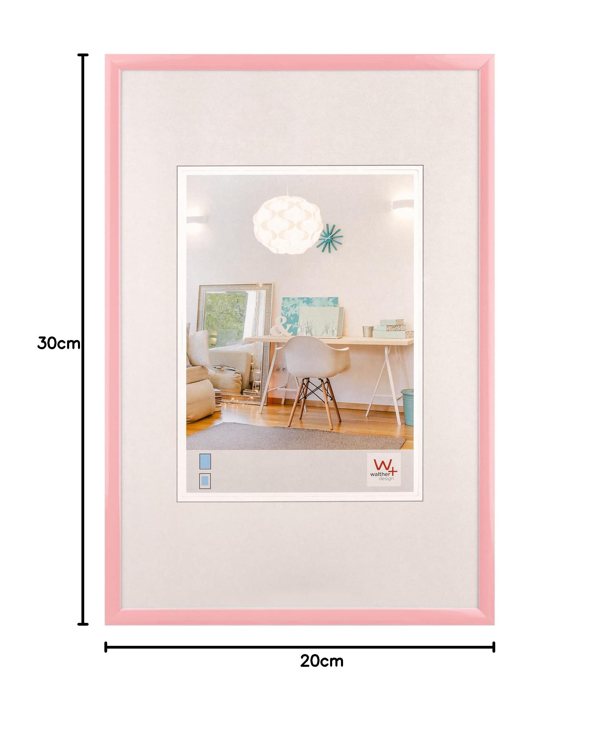 walther design New Lifestyle KV030Q cadre photo plastique rose 20x30 cm