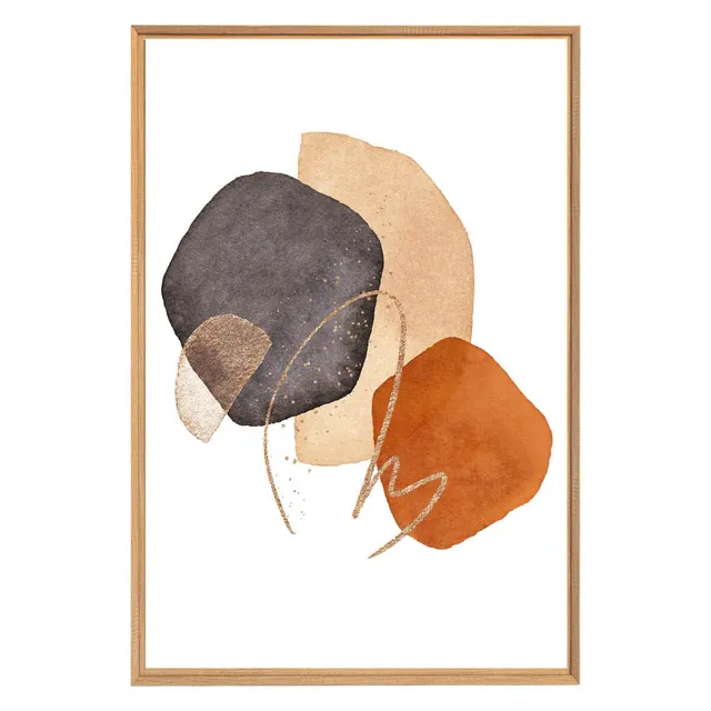 Ceanothe Forme abstraite tableau encadré 65x97 cm mat