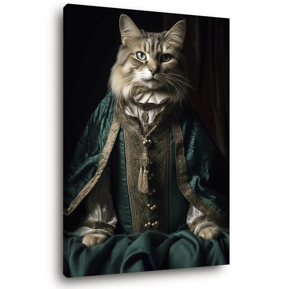 Ceanothe chat vintage tableau toile 45x65 cm HD