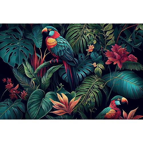 Ceanothe perroquets tableau verre synthétique 65x97 cm brillant