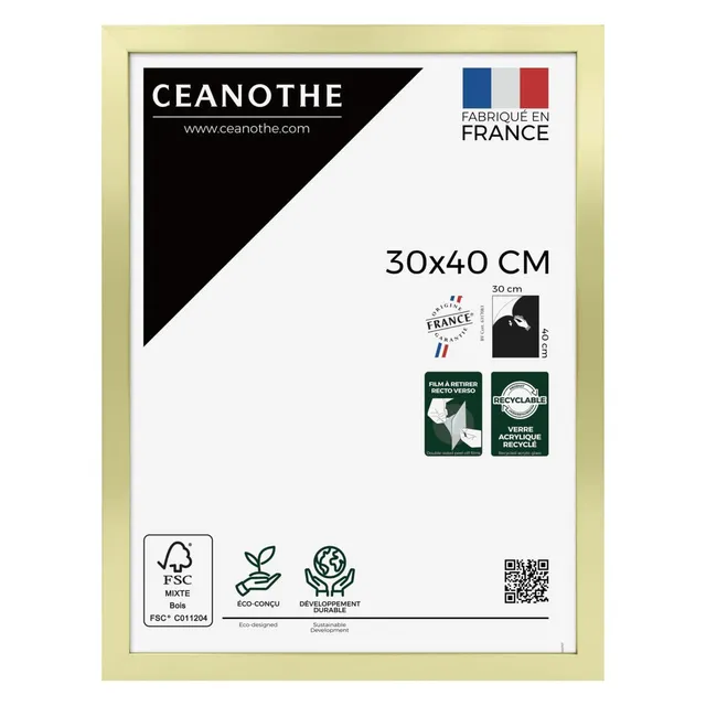 Ceanothe Precious cadre photo doré 30x40 cm A4