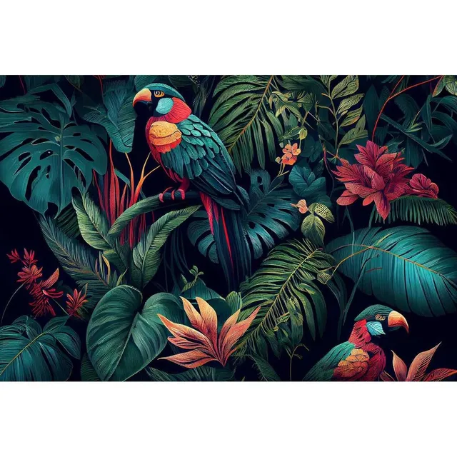 Ceanothe perroquets tableau verre synthétique 65x97 cm brillant