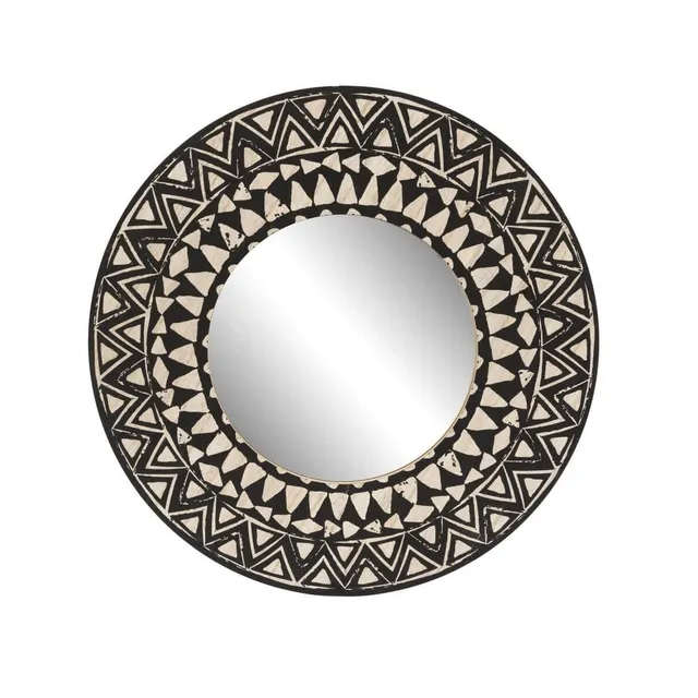 Ceanothe Brio miroir rond noir 40 cm bois