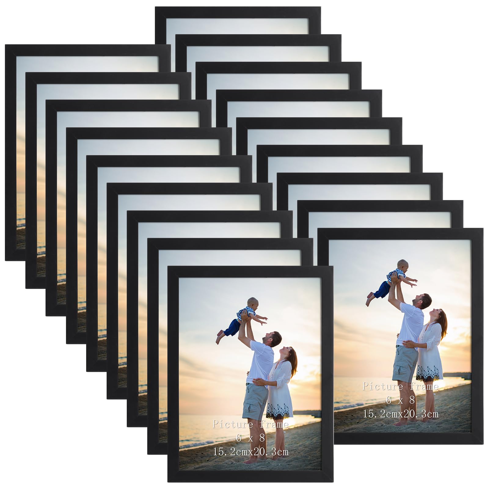 EYMPEU lot 18 cadres photo 10x15 cm argenté PVC mur