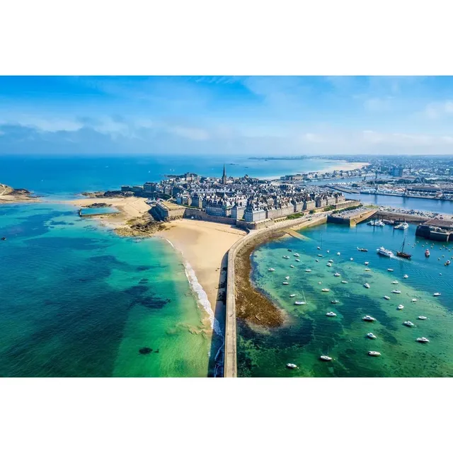 Ceanothe Saint-Malo vue du ciel tableau toile 45x65 cm mat