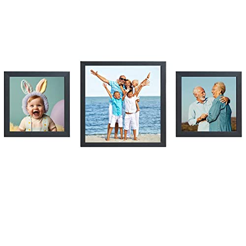 Victor Klee set 3 cadres photo noir bois 15x15 21x21 cm