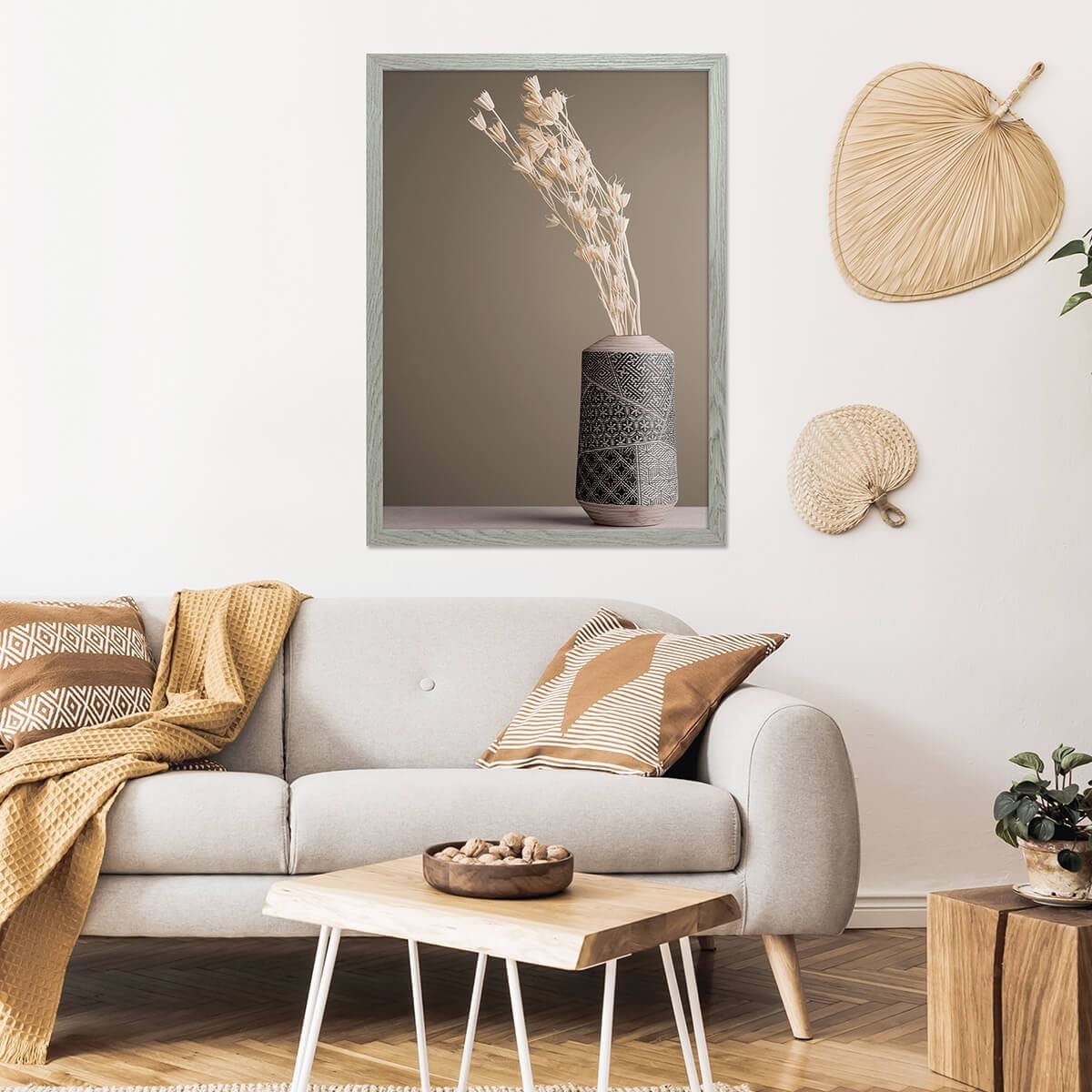 Ceanothe Australe cadre photo 50x70 cm bois grisé affiche