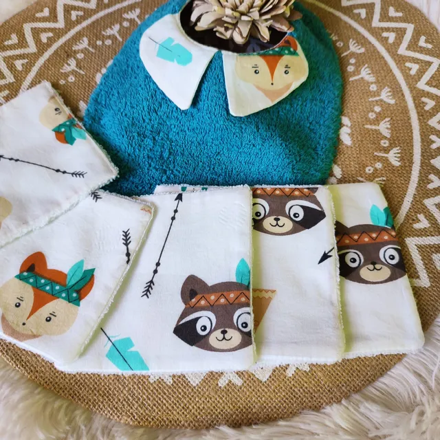 Creat’Angel coffret naissance renard bavoir lingettes