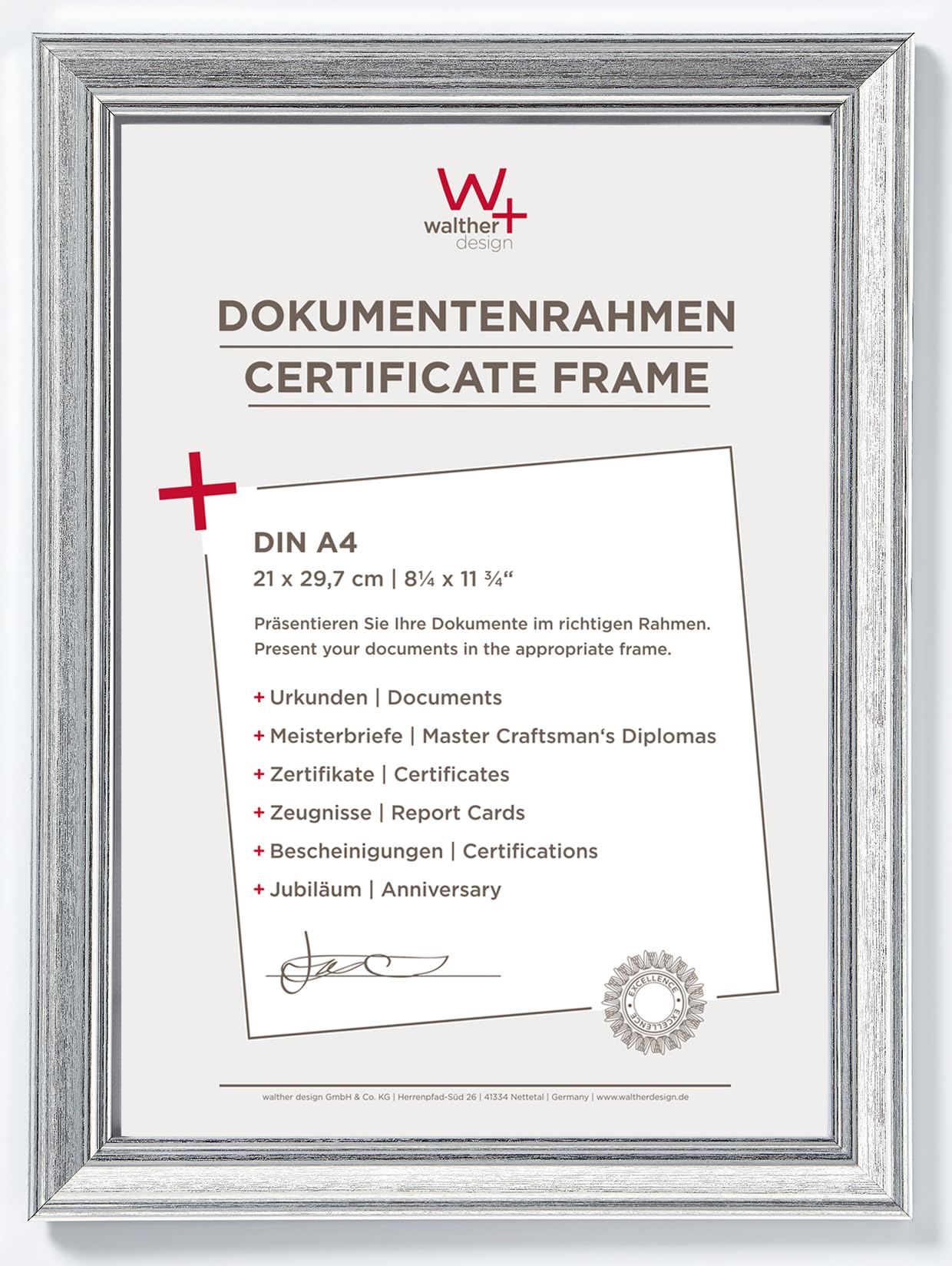 walther design Lounge JA130D cadre photo 21x30 cm acier
