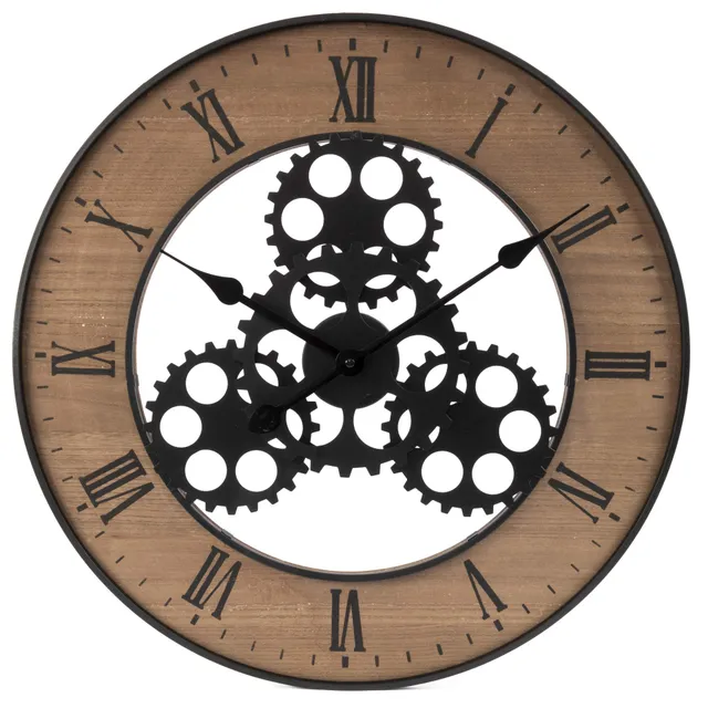 Ceanothe Emotion 34862 horloge murale metal 57 cm marron