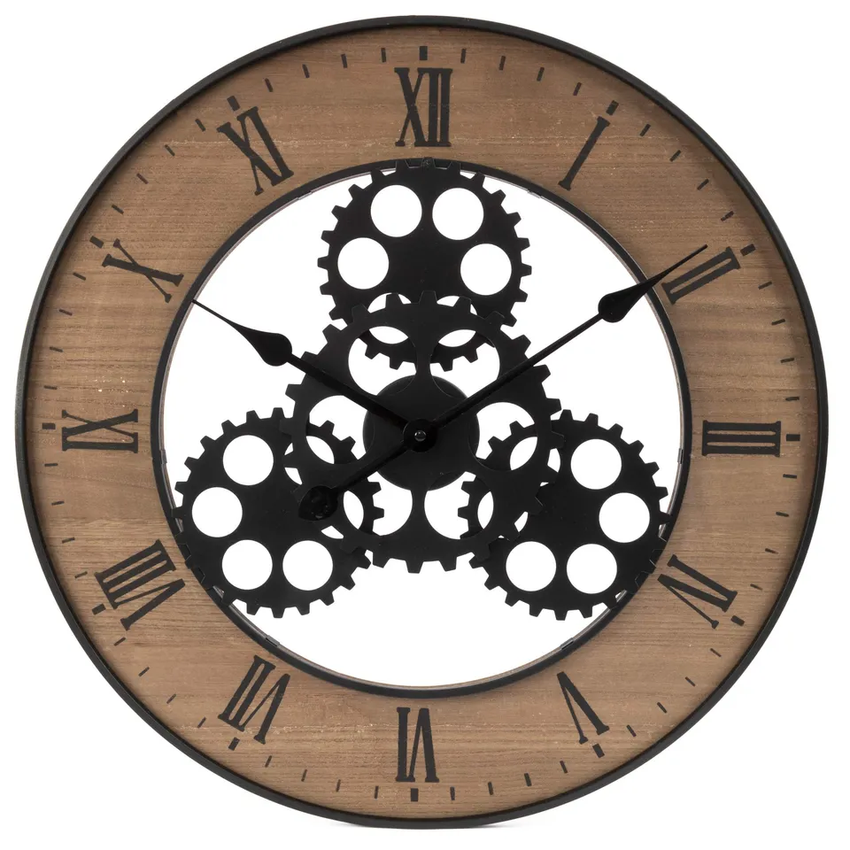 Ceanothe Emotion 34862 horloge murale metal 57 cm marron