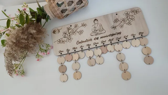 Creat’Angel Calendrier anniversaire bois 40 cm thème au choix