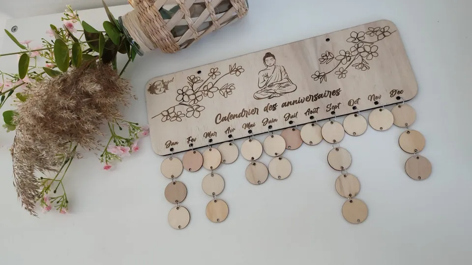 Creat’Angel Calendrier anniversaire bois 40 cm thème au choix