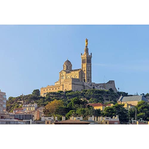 Ceanothe Notre-Dame de la Garde Marseille tableau toile 65x97 cm HD