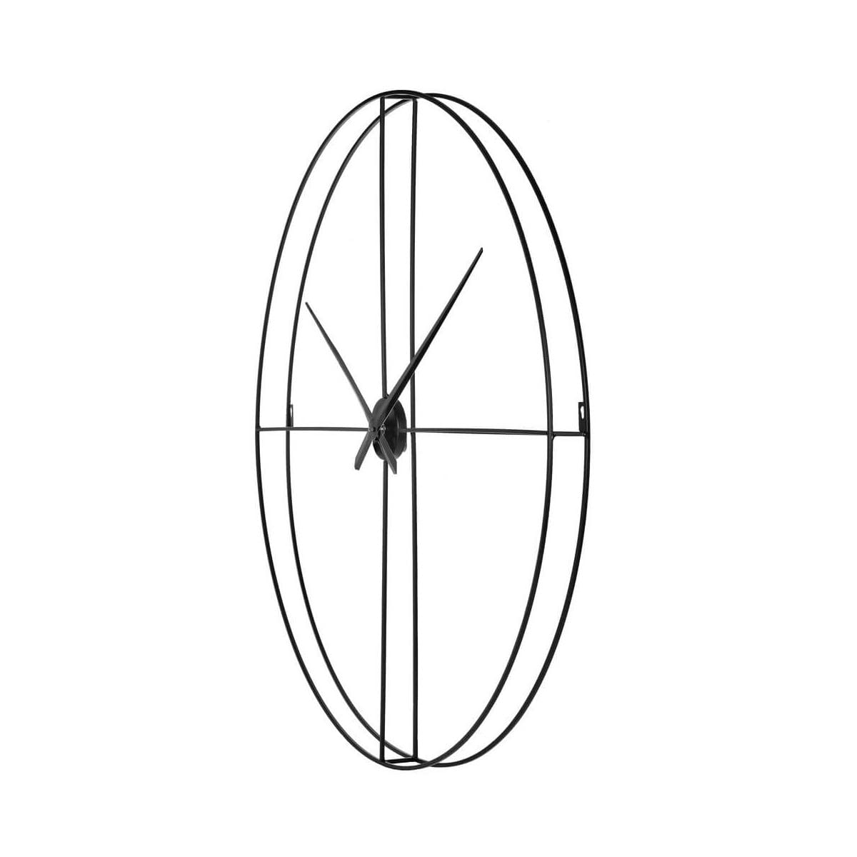 Ceanothe Filaire horloge murale noire 80 cm métal