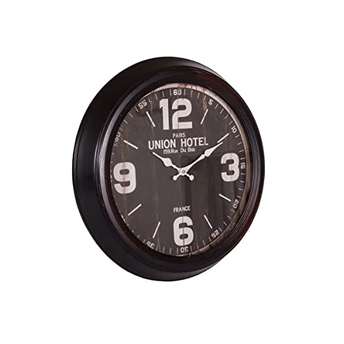 Ceanothe Emotion horloge murale vintage 47 cm noir et blanc