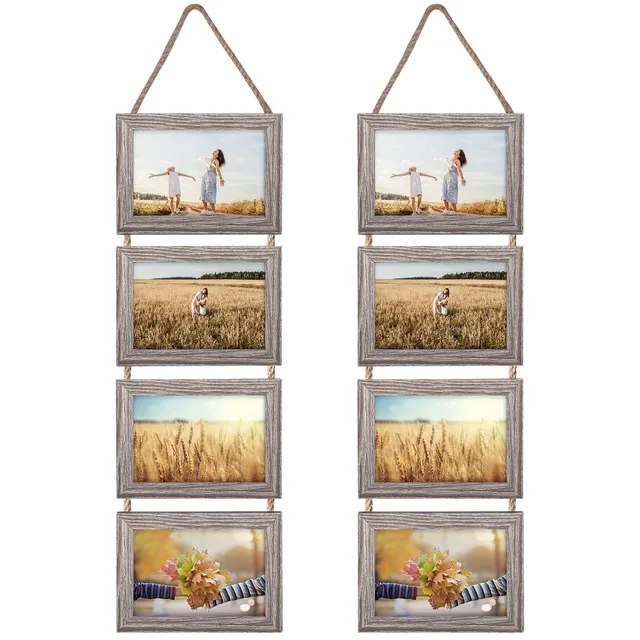 EYMPEU cadre photo corde 10x15 cm gris 8 photos