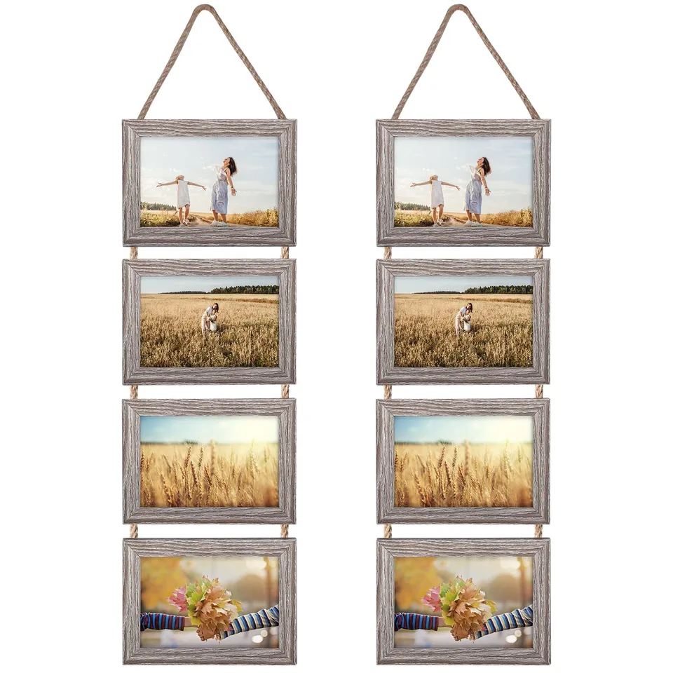 EYMPEU cadre photo corde 10x15 cm gris 8 photos