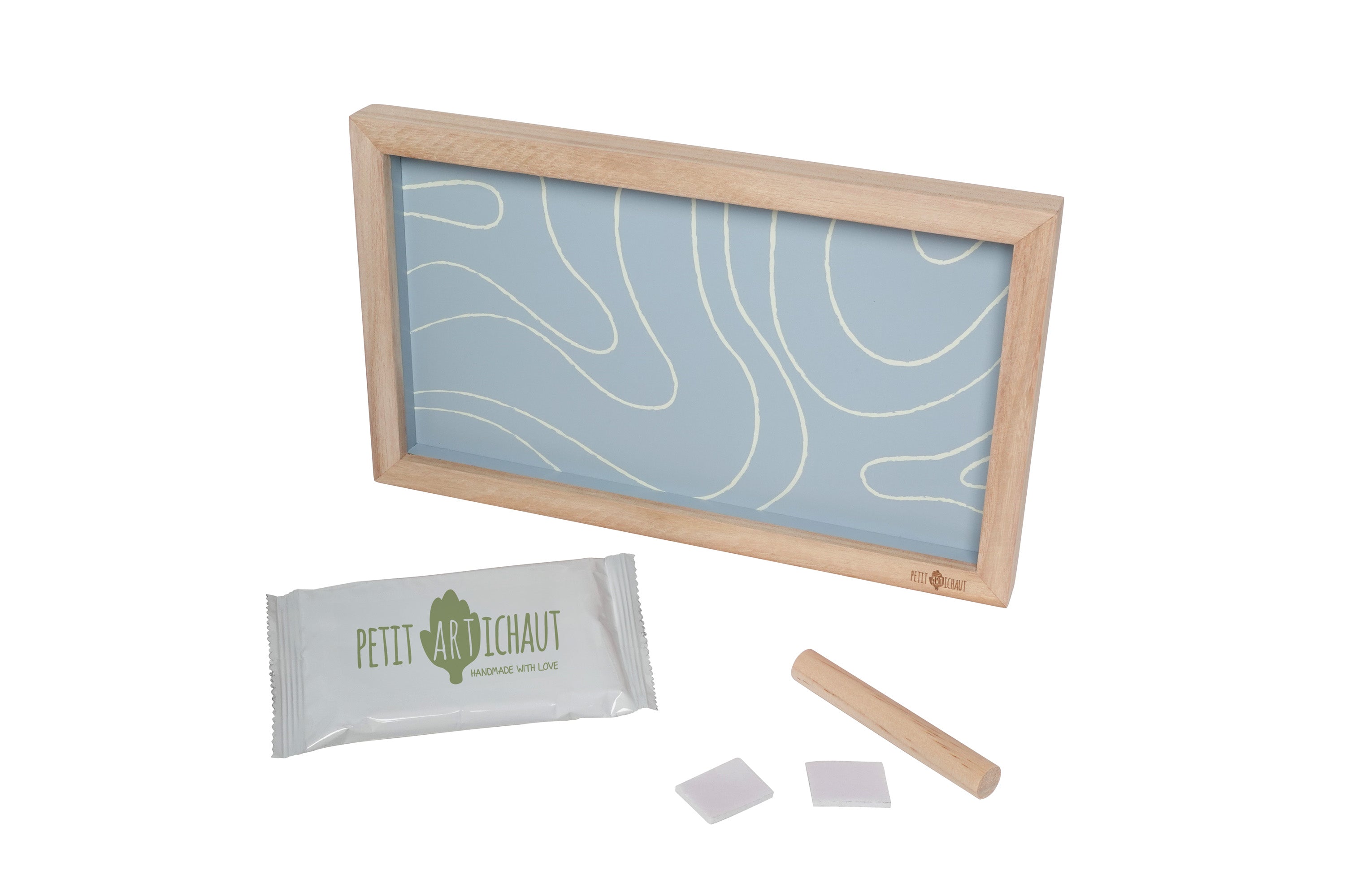 Petit Artichaut Blue Abstract cadre 2 empreintes bleu