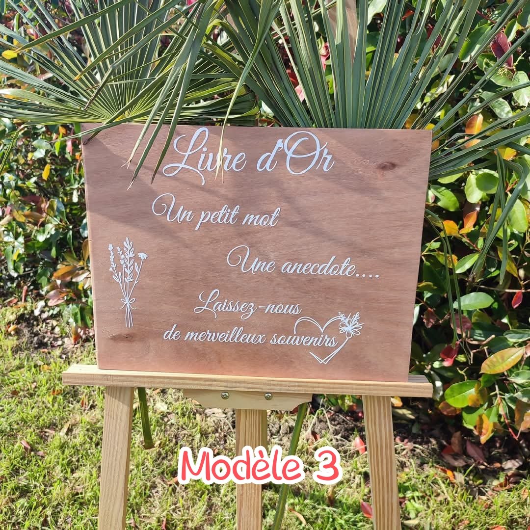 Creat’Angel Panneau mariage bois brut 45x35 cm à signer