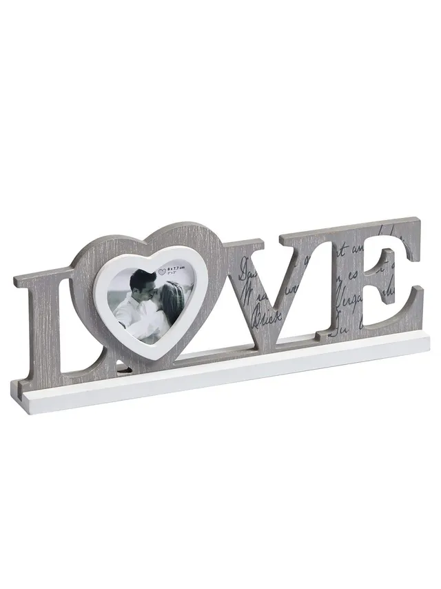 walther design Love YF199D cadre photo bois gris 9x9 cm